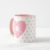 Coeur rose araignée Mug (Devant gauche)