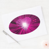Coeur rose autocollant ovale (Enveloppe)