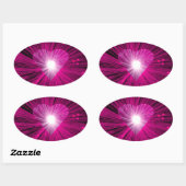 Coeur rose autocollant ovale (Feuille)