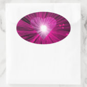 Coeur rose autocollant ovale (Sac)