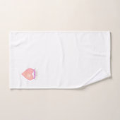 Coeur rose avec couronne sur bain blanc (Serviette à main)