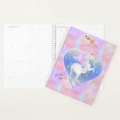 Coeur rose avec Unicorn Baby Planner (Devant avec enveloppe)