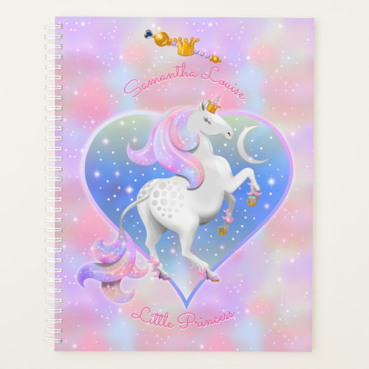 Coeur rose avec Unicorn Baby Planner (Devant)