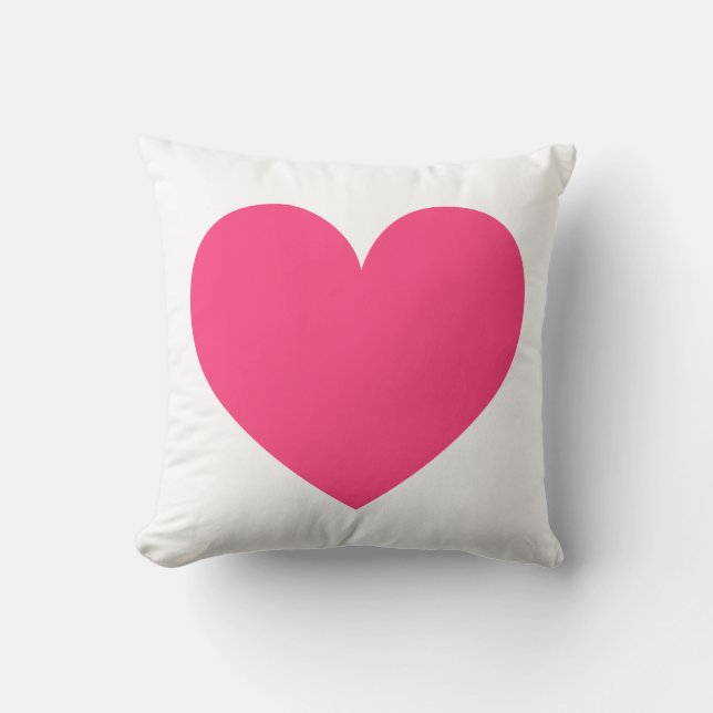 Coeur rose chaud avec Coussin Motif Pois (Recto)