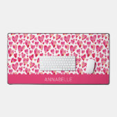 Coeur rose chaud Prénom personnalisé (Clavier et souris)