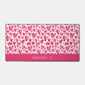 Coeur rose chaud Prénom personnalisé (Recto)