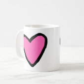 Coeur rose classique Mug (Devant gauche)