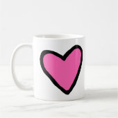 Coeur rose classique Mug (Gauche)