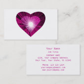 Coeur rose "coeur" carte de visite blanc (Devant / Derrière)