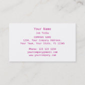 Coeur rose "coeur" carte de visite blanc (Dos)