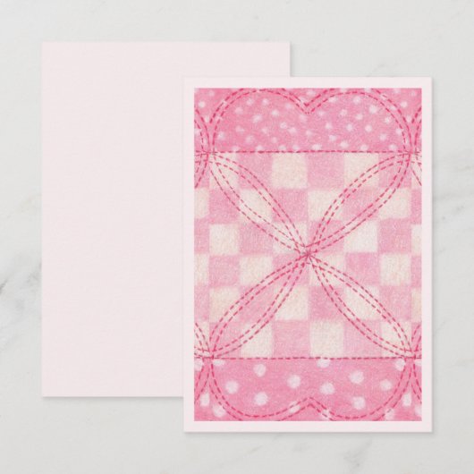 COEUR ROSE COUVERTURE 3.5x5 Carte plate / Rose / V (Devant / Derrière)