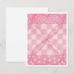 COEUR ROSE COUVERTURE 4.25x5.5 Carte à plat / Vert