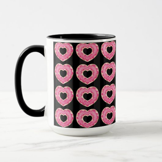 Coeur rose Doughnut café Mug (Gauche)