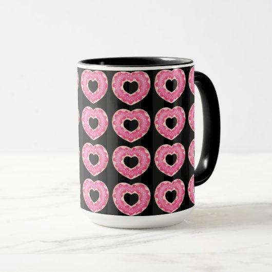 Coeur rose Doughnut café Mug (Devant droit)