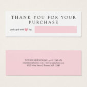 Coeur Rose Emballé De Merci D'Amour (Devant & derrière)