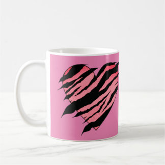 Coeur rose et noir Design Mug classique