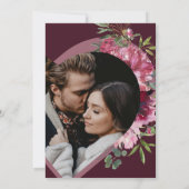 Coeur rose et violet faire-part de mariage romanti (Dos)