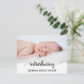 Coeur rose | Faire-part de naissance de calligraph (Debout devant)