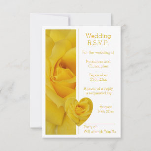 Coeur rose jaune Conception mariage RSVP