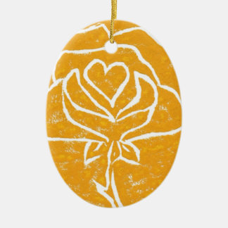 "Coeur Rose Jaune" Ornement floral