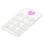 Coeur rose mignon 2017 Magnet Calendrier - Or & Gr (Côté Gauche)