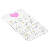 Coeur rose mignon 2017 Magnet Calendrier - Or & Gr (Côté Droit)