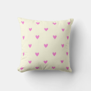 Coeur rose mignon Motif Jeu Oreiller