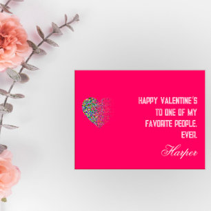 Coeur rose moderne couleur rose je t'aime carte po