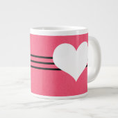 Coeur rose moderne Jumbo Mug (Devant droit)