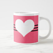 Coeur rose moderne Jumbo Mug (Droite)
