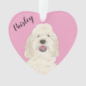 Coeur rose personnalisé Crème blanche Doodle doré (dos)