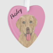 Coeur rose personnalisé Dudley Labrador (devant)