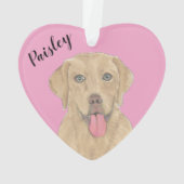 Coeur rose personnalisé Dudley Labrador (dos)