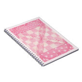 COEUR ROSE QUILT 6,5x8,75 Carnet spiral / Rose (Côté Droit)