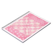 COEUR ROSE QUILT 6,5x8,75 Carnet spiral / Rose (Côté gauche)
