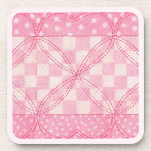 COEUR ROSE QUILT Dessous de verre en plastique dur
