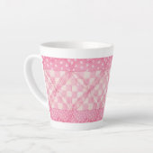 COEUR ROSE QUILT Latte Mug (Angle gauche)