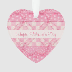 COEUR ROSE QUILT Valentine Acrylique coeur Ornemen