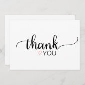 Coeur rose Simple Calligraphie Blank Carte de reme (Devant / Derrière)