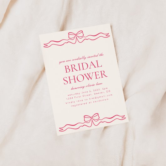 Coeur rose Simple Nuptiale Douche Invitation