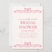 Coeur rose Simple Nuptiale Douche Invitation (Devant)