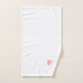 Cœur rose sur fond blanc (Serviette à main)