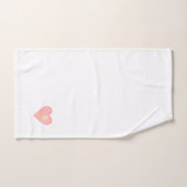 Cœur rose sur fond blanc (Serviette à main)