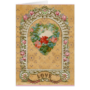 Coeur rose victorien arbore amour vintage romantiq