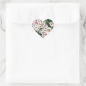 Cœur Roses blanches vintages sur gris - Sticker (Sac)