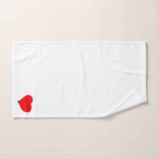 Coeur rouge 3D (Serviette à main)