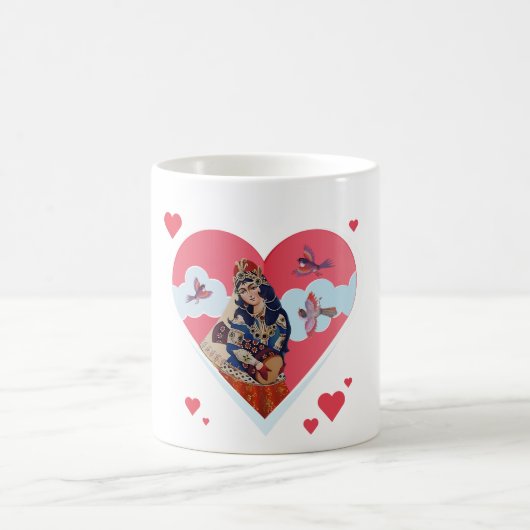 Coeur rouge amour Mug (Centre)