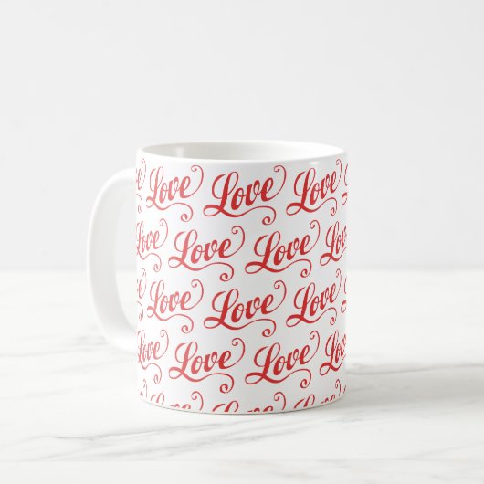 Coeur rouge amour Mug (Devant gauche)