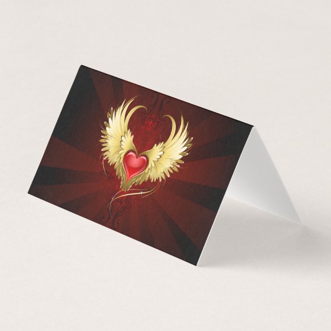 Coeur rouge avec ailes d'or (Front)