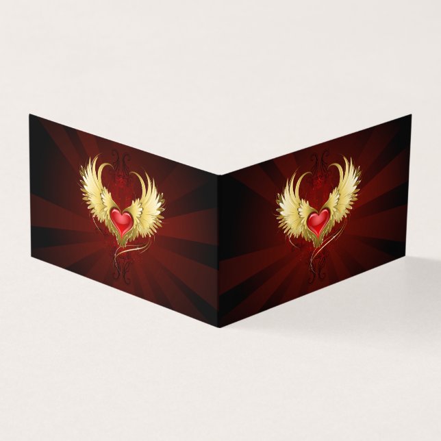 Coeur rouge avec ailes d'or (Outside)